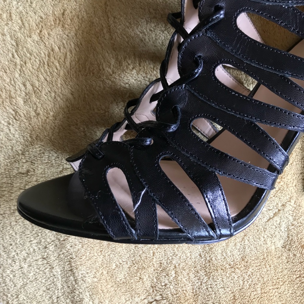 ❌SOLD❌ Nine West Black Leather Lace Up Booties - Picture 8 of 8